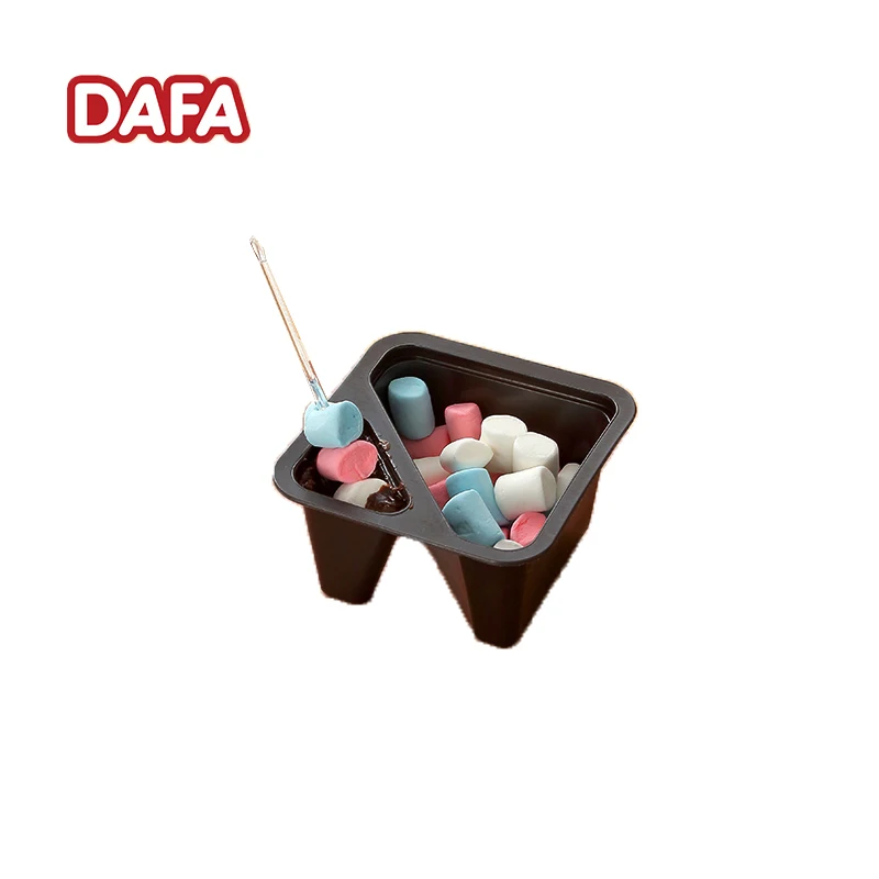 Hot selling yummy chocolate fondue with chocolate jam and marshmallow for children