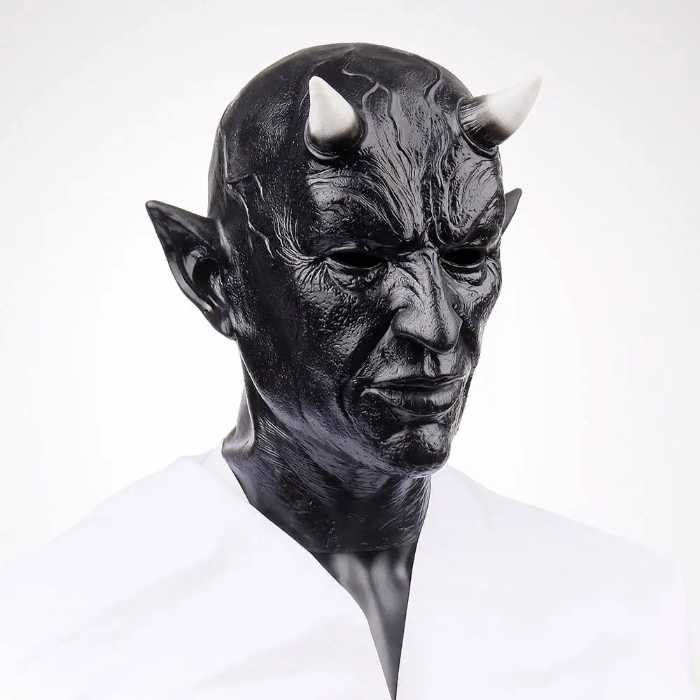 3D Cosplay Mephistopheles Mask Costume Prop Devil Killer Latex Horror Demon Horn Mask Helmet Party Masquerade Carnival Halloween
