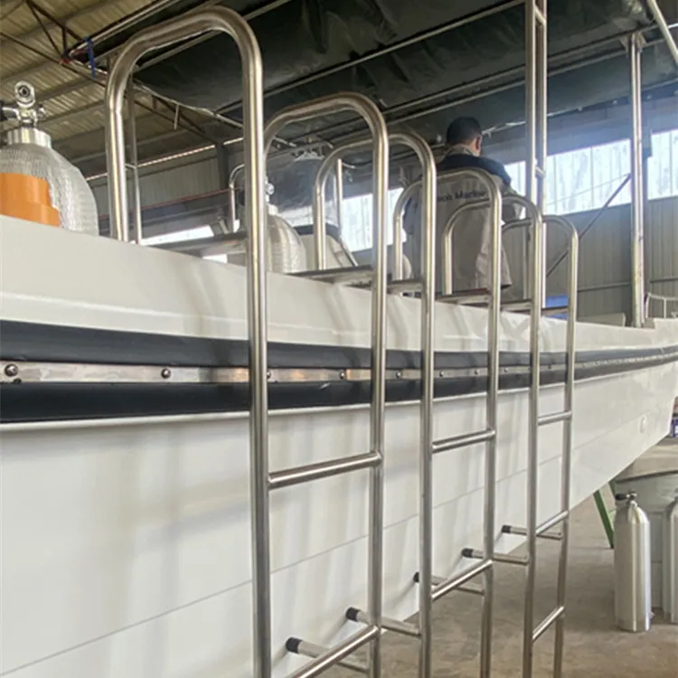 32ft fiberglass diving boat with canopy