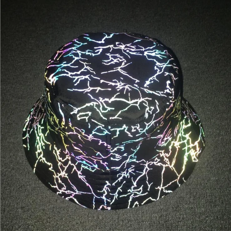 high visibility safety unstructured rainbow color printing reflective hat washable fluorescent hunting reflect sunscreen hats