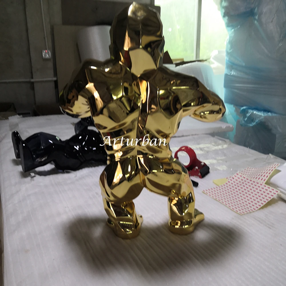 geometric home decoration gorilla statue King kong sculpture