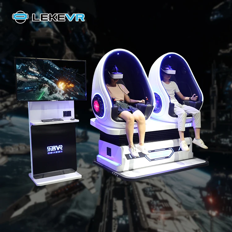 LEKE VR 2 Seats Egg VR Chair Virtual Reality Kids Entertainment Attraction 9D VR Cinema Simulator