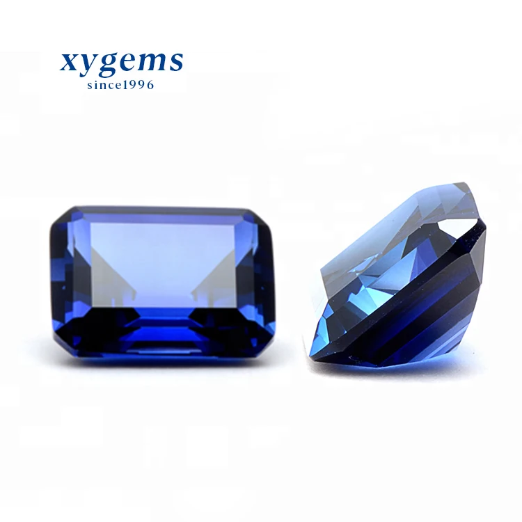 Synthetic Blue Sapphire Blue Spinel Stone Baguette rectangle Cut Sapphire loose stone