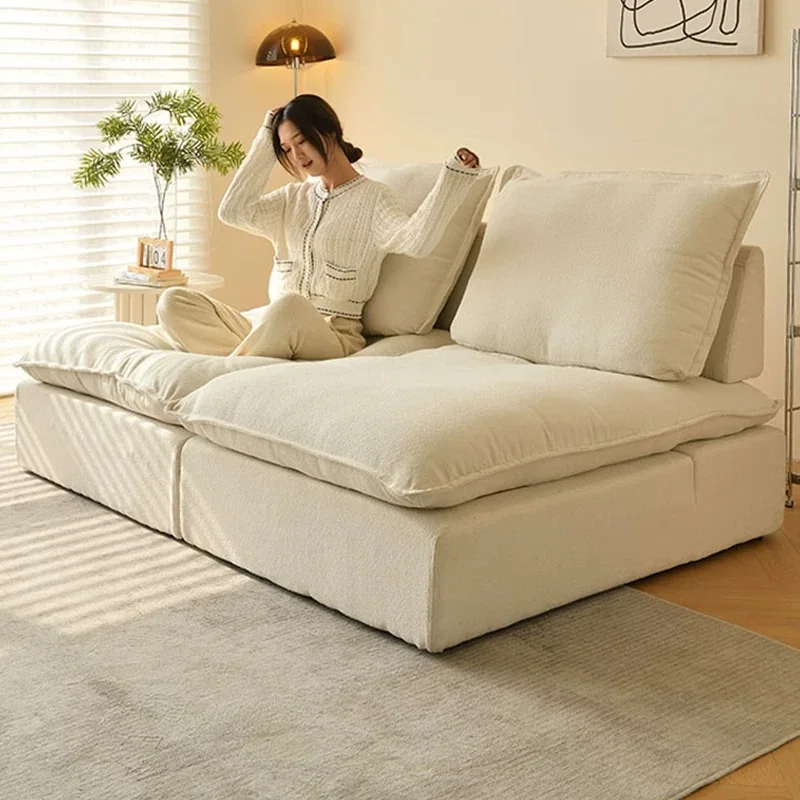 Furniture Sofa Set Living Room Chenille fabric Solid Wood Frame Compression Convertible Sofa