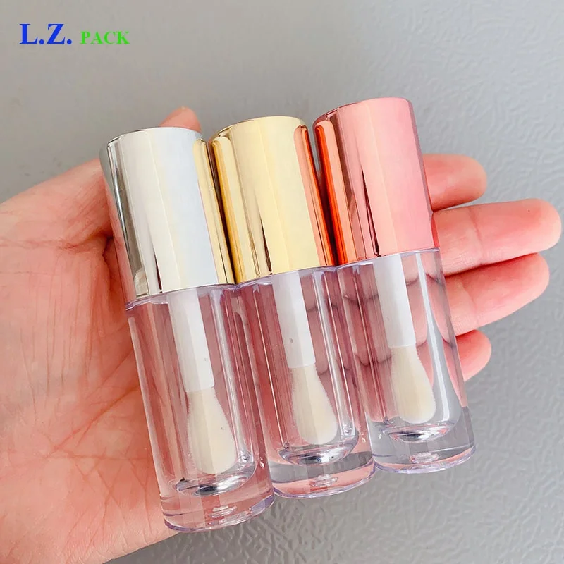 LZ Pack 100pcs 6ml 6.5ml Lip Oil Packaging Tubes Custom Logo Thick Big Brush Big Wand Luxury Lip Gloss Tubes With Applicator