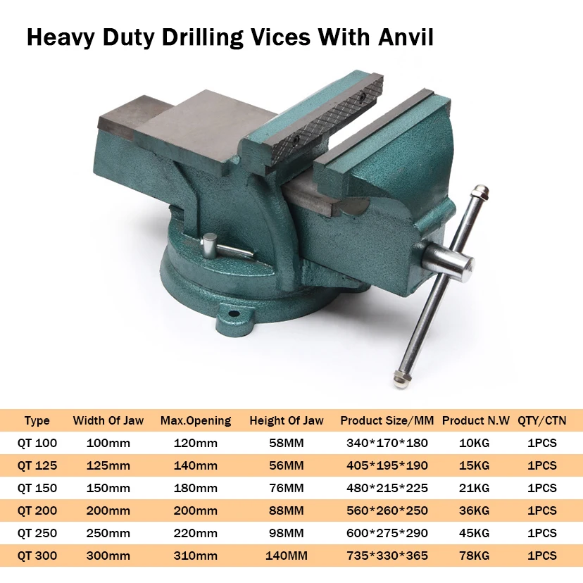 New Multi Purpose High Quality Different Sizes Woodworking Metal Bench Vise