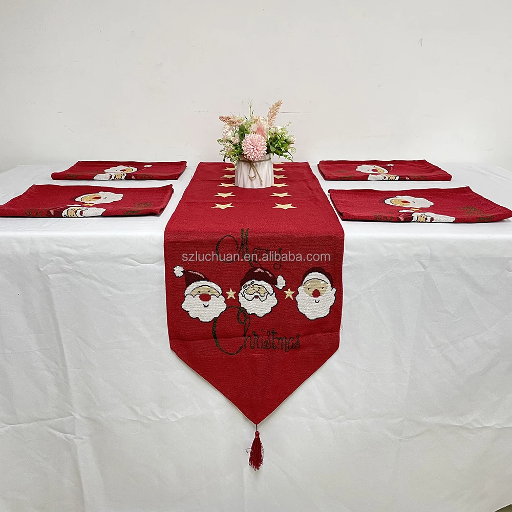 Wholesale Red Christmas Table Runner Cheap Christmas Ornament Table Runner Christmas use Table Runner With Placemats