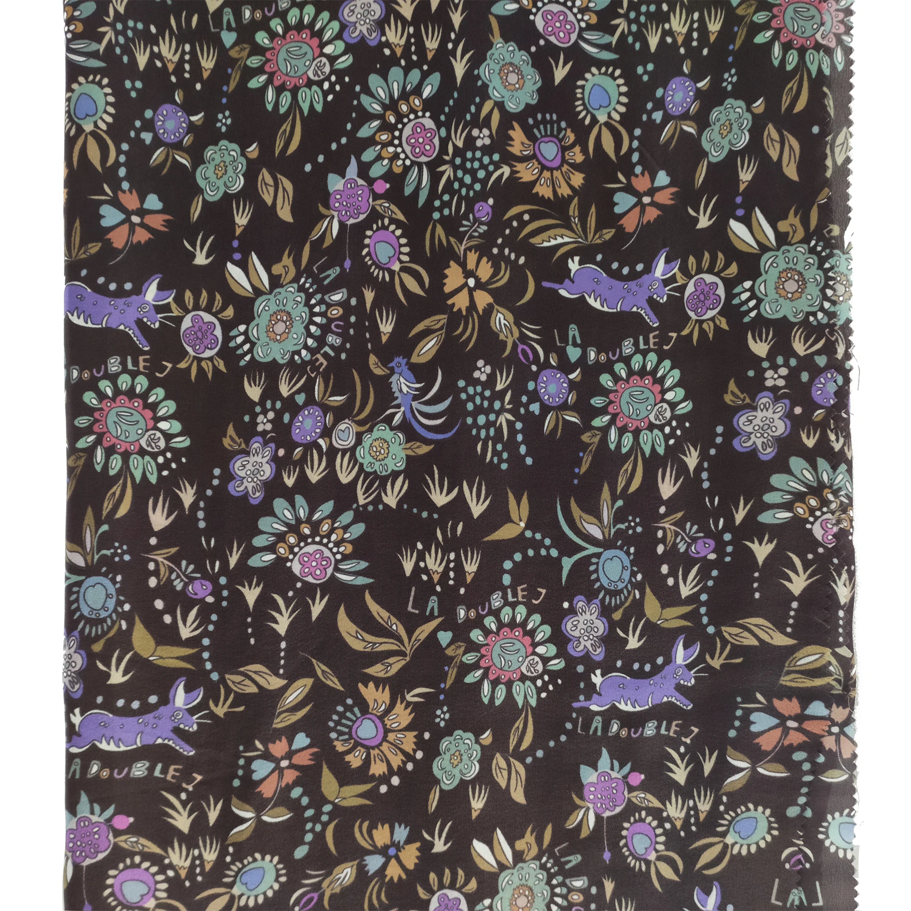 
Wholesale Factory Custom Cartoon Floral Print Silk Satin Fabric Twill Silk Satin Shawl Silk Crepe Fabric 