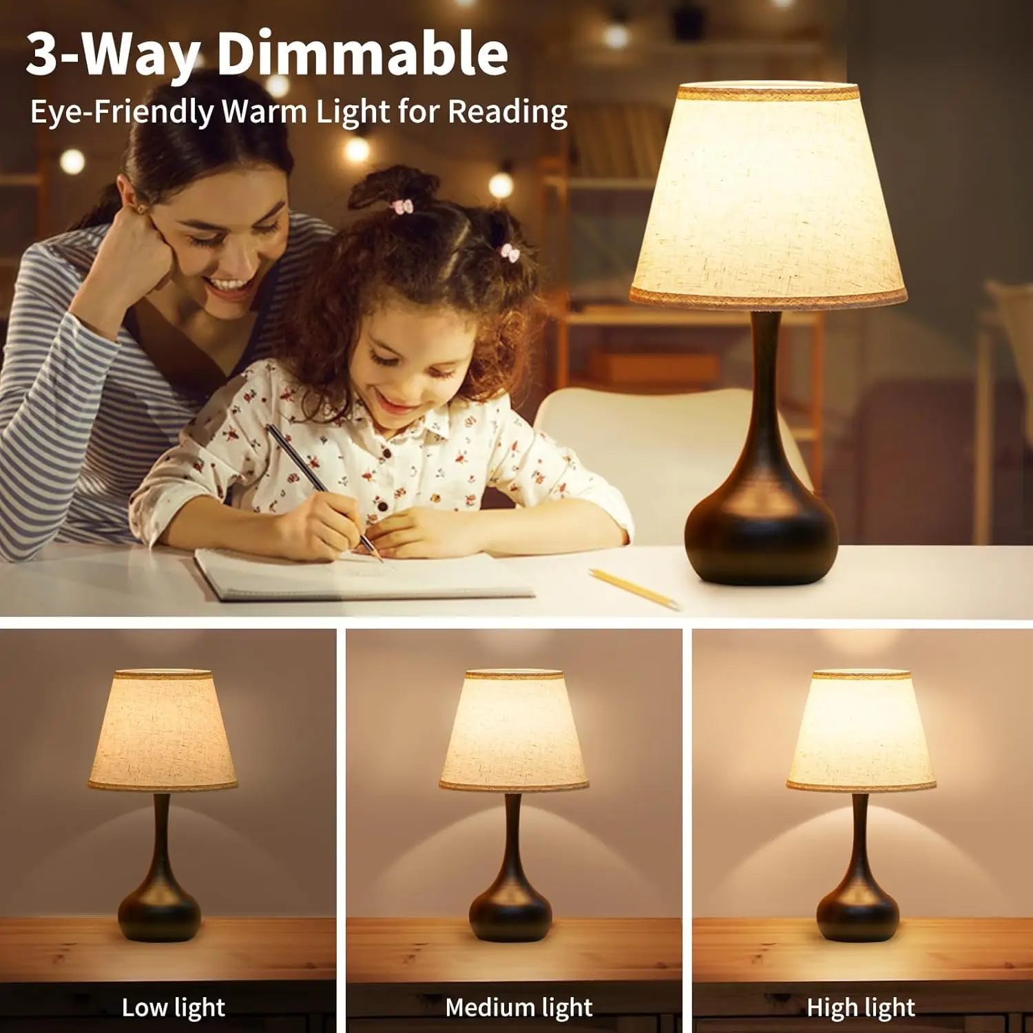 High-Quality Luxury Hotel Bedroom Room Portable Touch Retro Table Lamp
