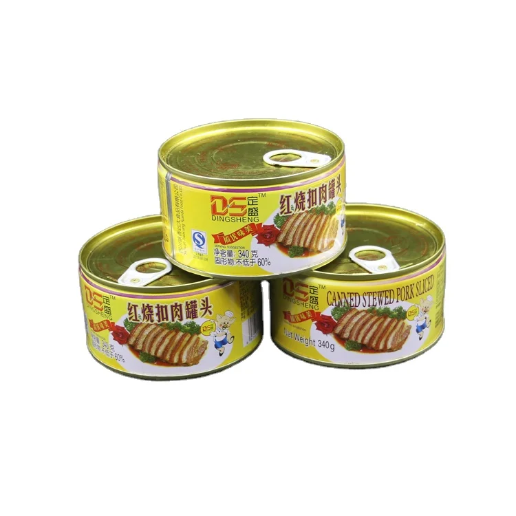 
340g*24tins canned Stewed pork with canned Pork sliced canned pork canned meat 