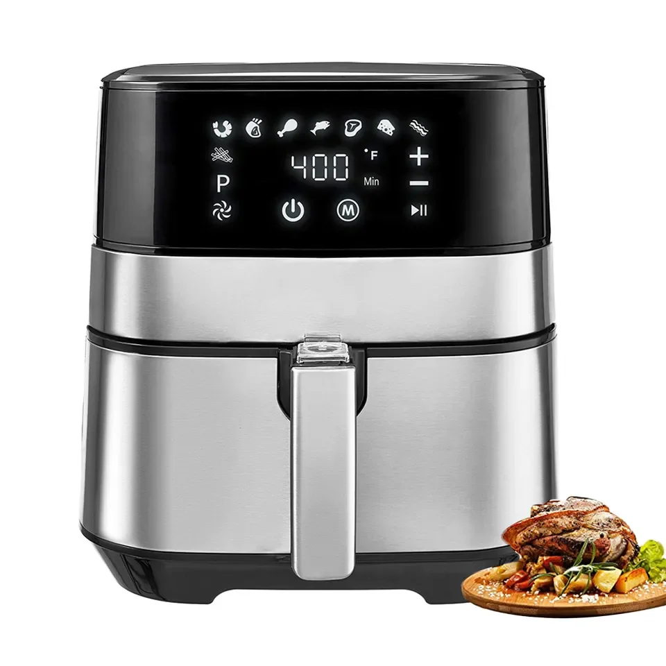 5.5L stainless steel cover digital screen air fryer Mini Hot air fryer New style without oil