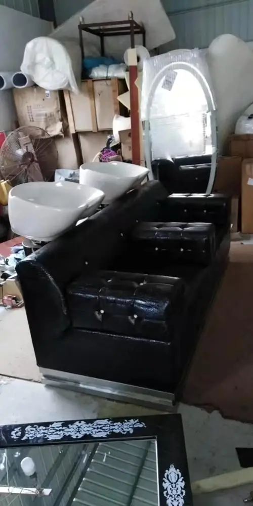 
2019 New Arrival 2 Cclors Double Shampoo Chair With Stainless Base 5 Years Warranty 