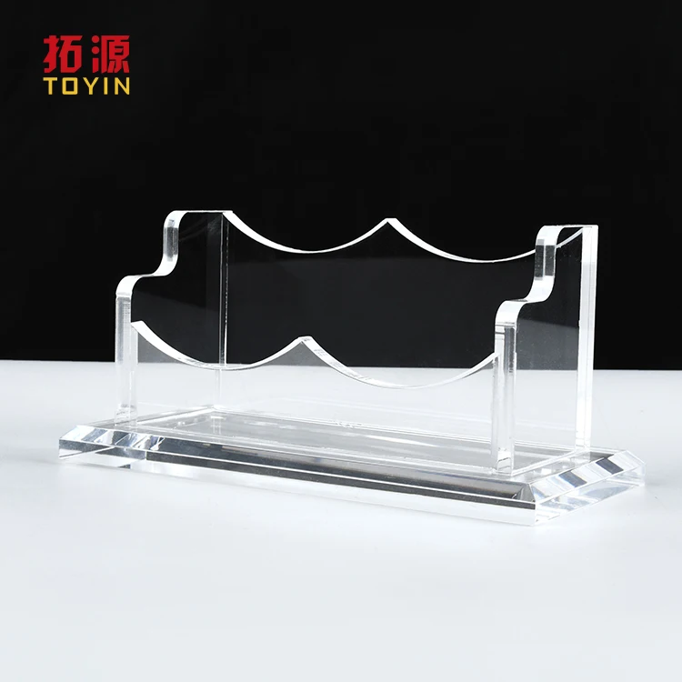 Wholesale Clear Acrylic Business Card Holder display stand for Desk Hold 100 cards