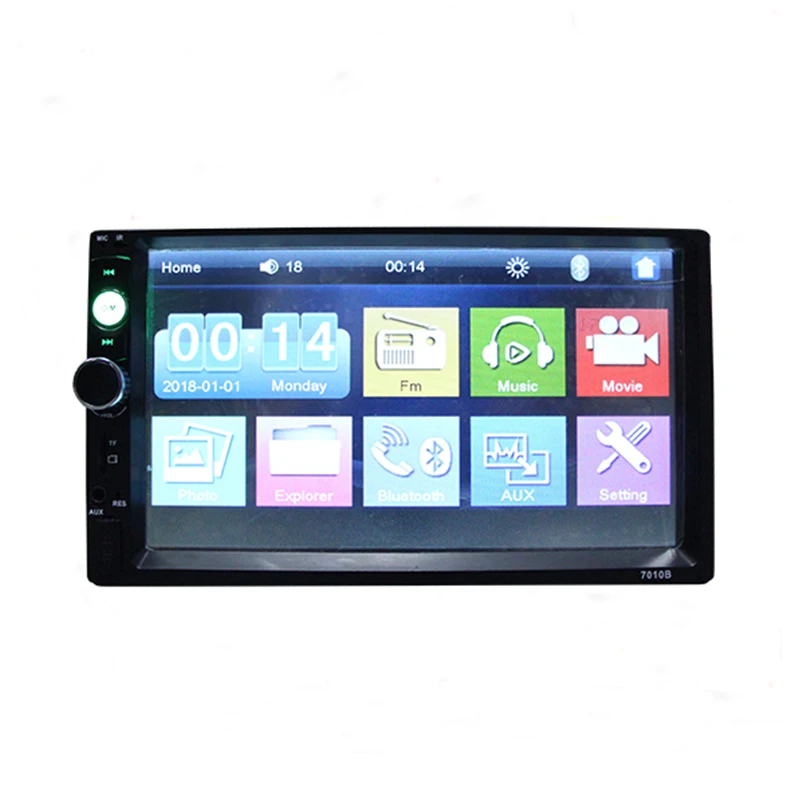 7 inch 1080P HD Double Din Stereo Car Receiver with USB  TF FM Rear View