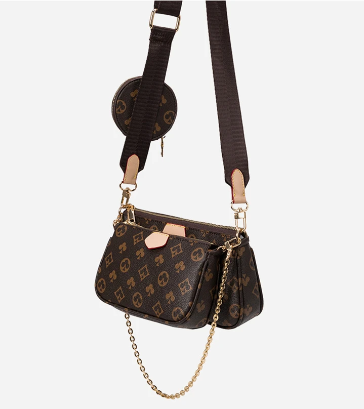 2021 Famous Brand Designer Handbag High Quality PU Leather Lady Fashion Brand Chain Shoulder Broadband Cross-body Bag