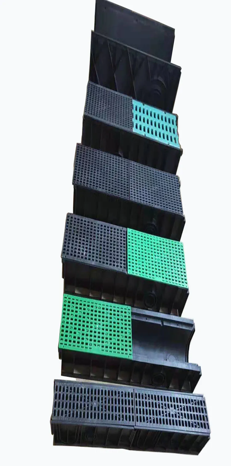wholesale outdoor Drain Plastic Gully Hidden Field Deep Grid Flat Grate Drainage Channel with grating
