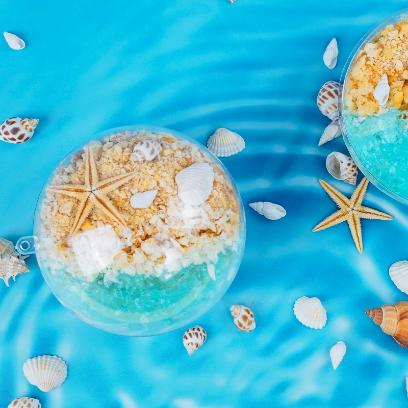 Clear plastic Sphere display crystal ball dessert container Food-grade hollow sphere cake flower boxes