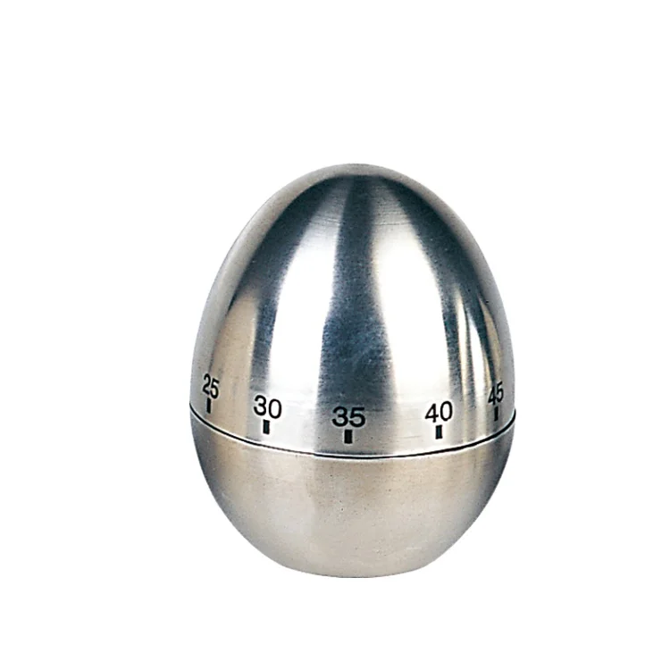 Stainless Steel Custom Multipurpose Timing Egg Shape Mechanical Kitchen Timer