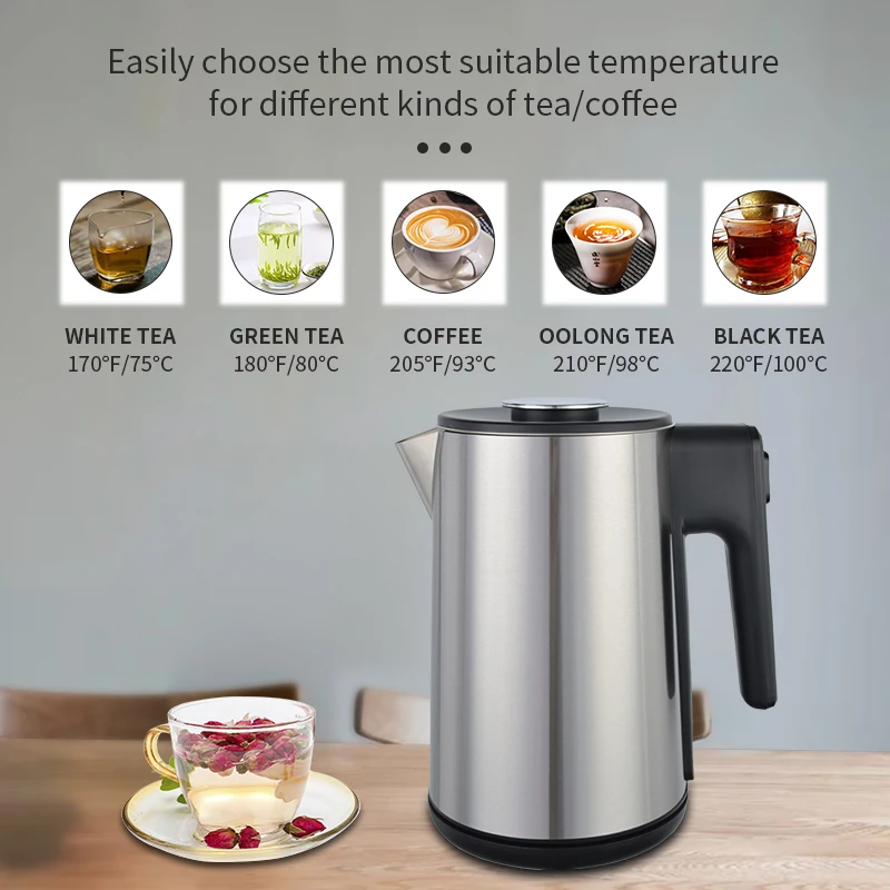 Wholesale OEM ODM Auto Shut-Off fashion stainless steel hot water boiler electric kettle for home use