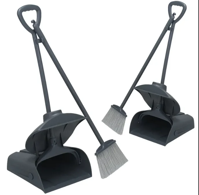 Aluminium long handle plastic broom and dustpan with cover