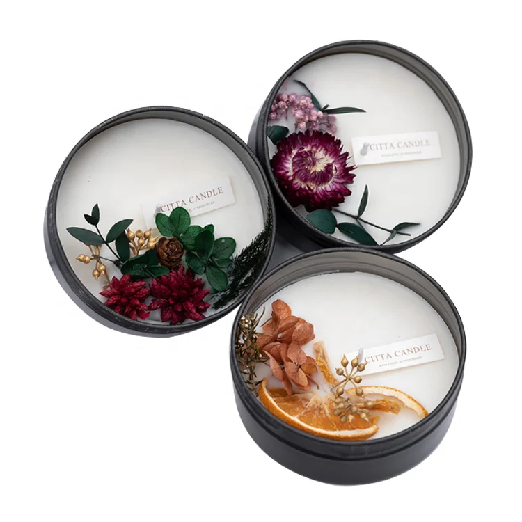 
2021 New designs Home decor preserving flower luxury scented candles 
