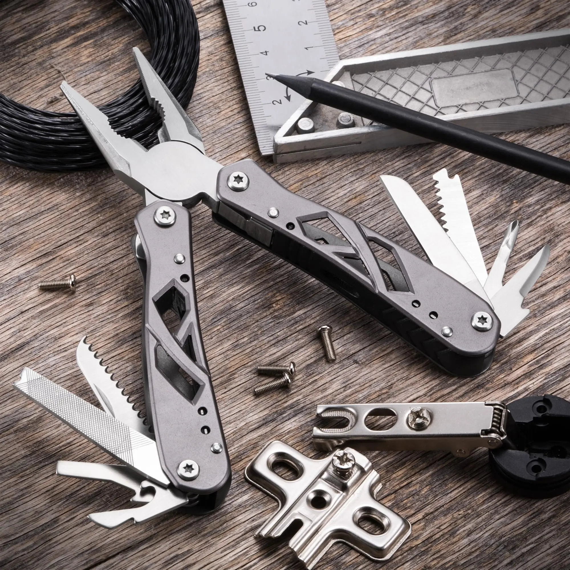 11-in-1 Mini Multitool with Knife and Pliers Best Utility Multi Purpose Tool with All in One Tool Set