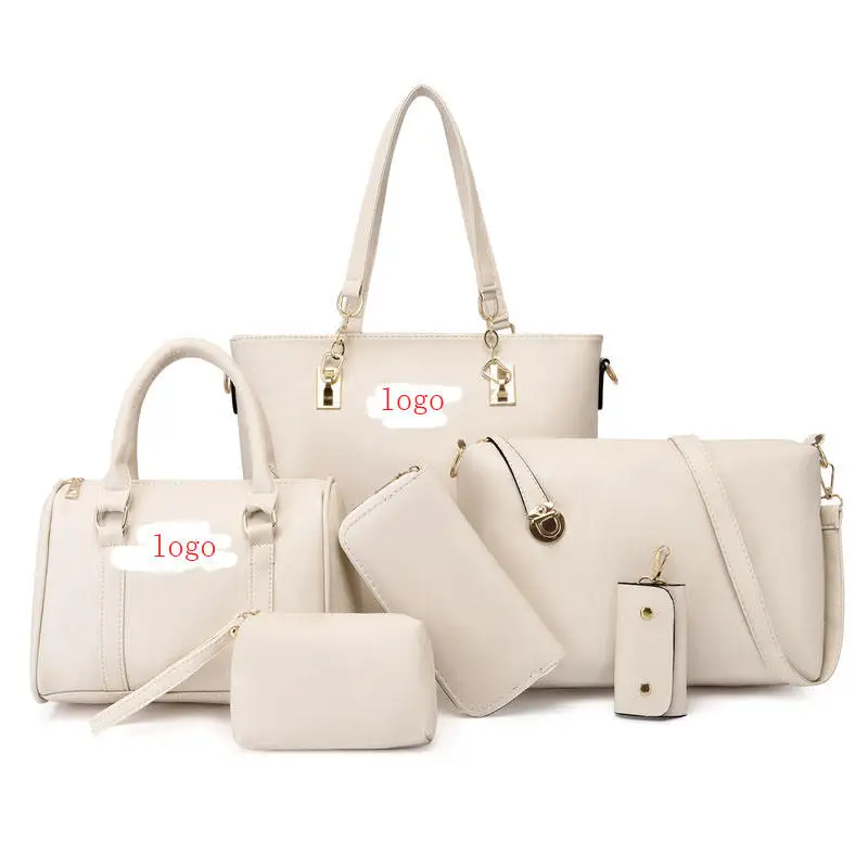 6 PCS Trendy Clutch zipper 3 Piece high quality Color Shoulder women Bag Set