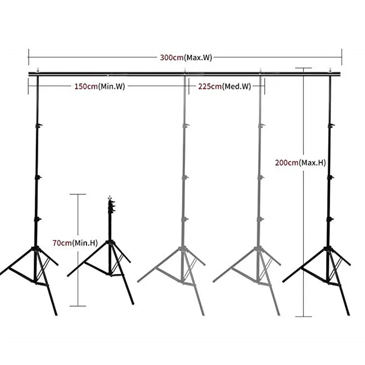 Durable aluminum backdrops tripod stand  Adjustable Photo Studio Accessories  2*3m  background stand for photography shooting