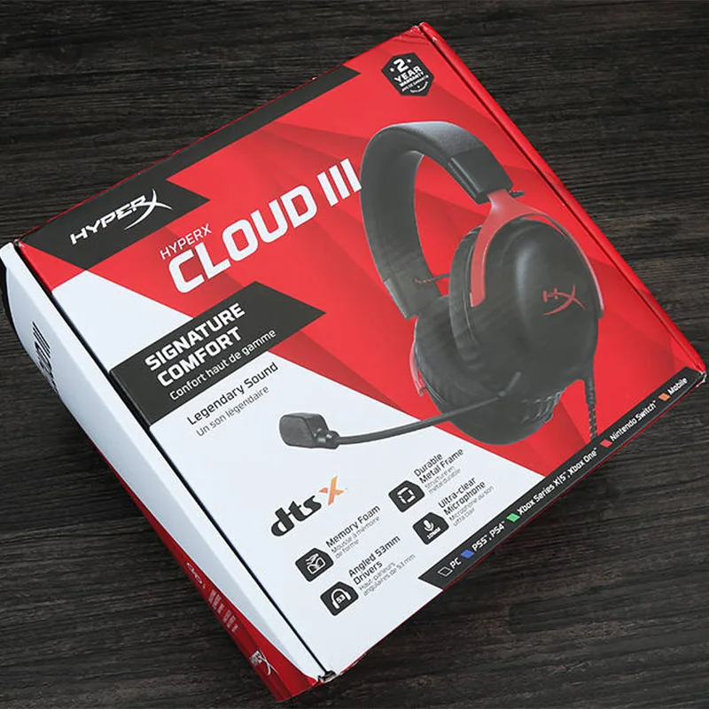 Original Hyper-X 3 Black+Red Wired Gaming Headset Hyper-X Cloud III BLK/RED GAM HS