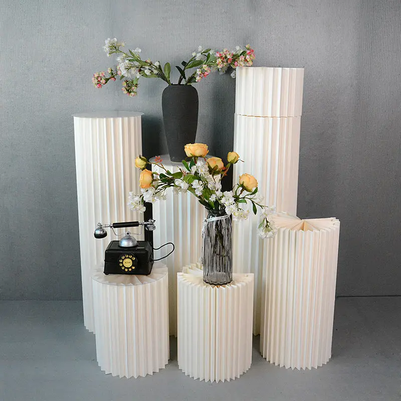 Folding Paper Honeycomb Cylinder Display Stand Cake Props Dessert Table Rack Wedding Party Event Decoration Ornaments