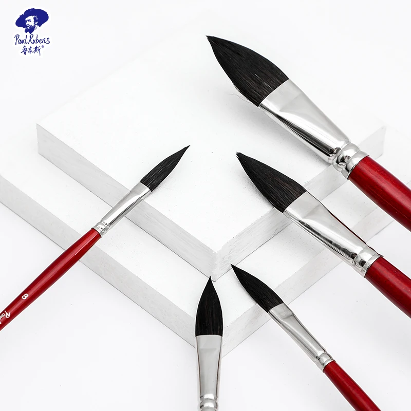 Paul Rubens Brush Artist Watercolor Paint Pen Art Supplies Brushes for Acrylic Painting Log Penholder Drawing Set L826-18#