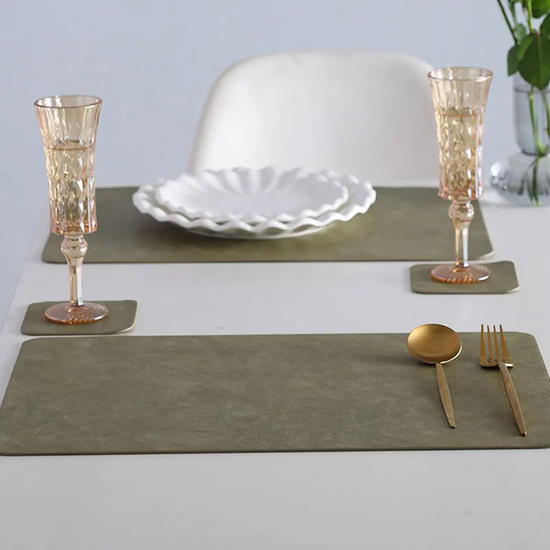 Waterproof Insulation PVC Placemats Tea Table Party Decoration with Synthetic Leather Dining Tablemat