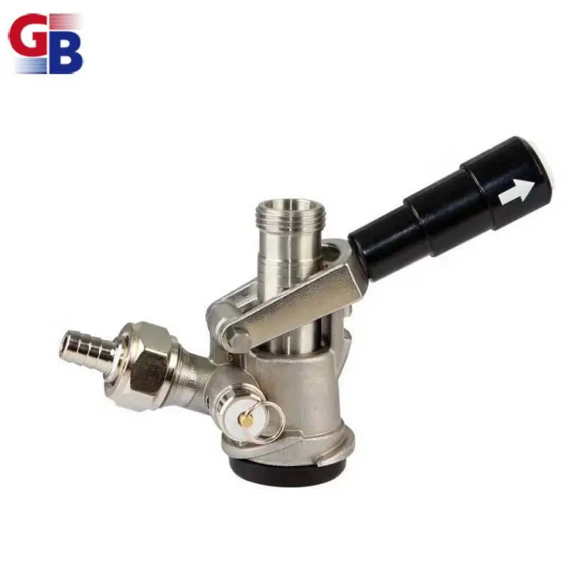Small handle quality D type beer draft dispenser coupler with pressure relief valve