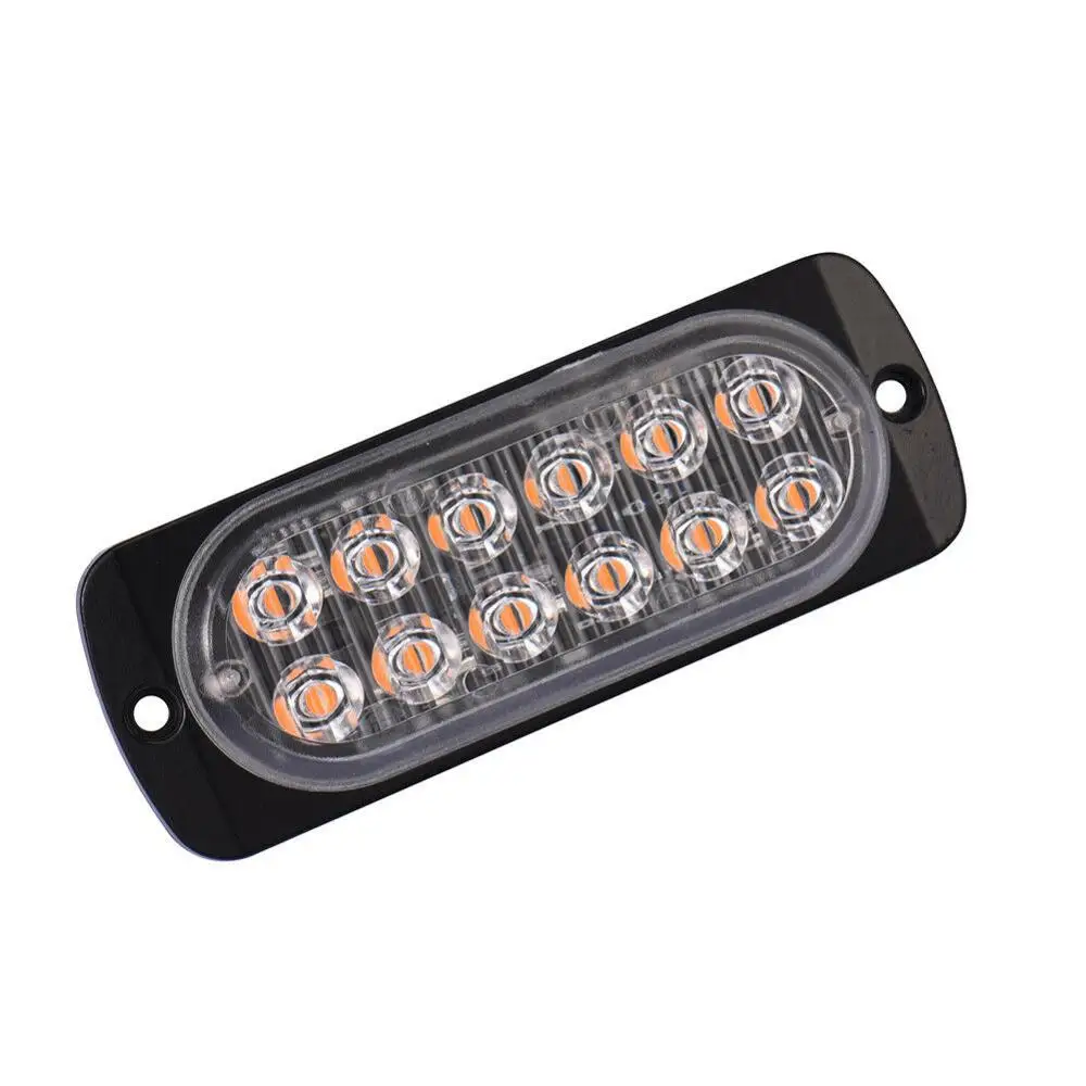 Emergency Strobe Lights, Universal 12LED Surface Mount Amber Emergency Warning Hazard Flashing Strobe Light