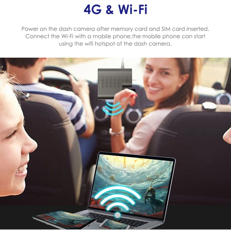 Android wifi gps dual 1080p Ночное Видение 4G видеорегистратор без экрана дистанционное управление