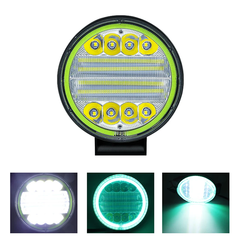 High quality 24v 72W 38MM Worklight Green Aperture work light offroad car led work lights for offroad truck tractor
