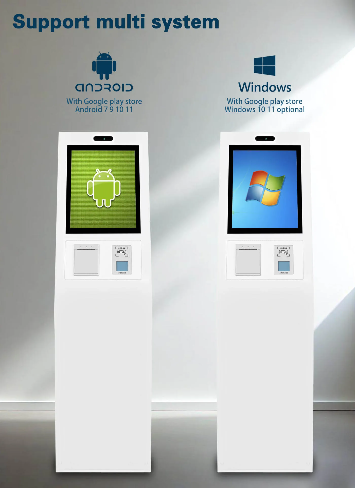 21.5 inch Queue machine  Queue Management System Kiosk Number Calling Kiosk With Ticket Dispenser for Bank/Hospital/Government