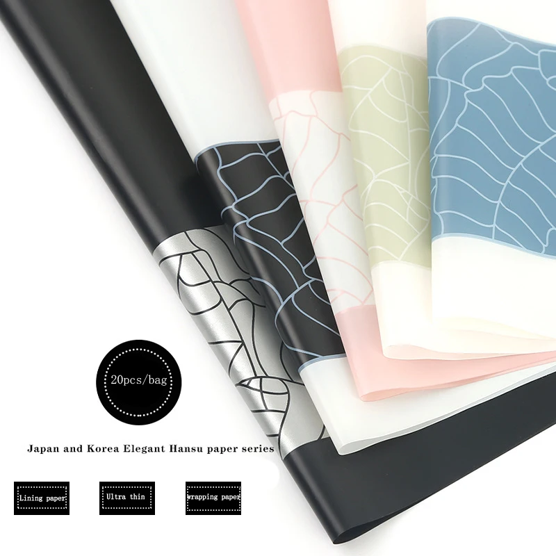 Time simple Korean flower wrapping paper Waterproof translucent marbled matte paper wrapping flower paper