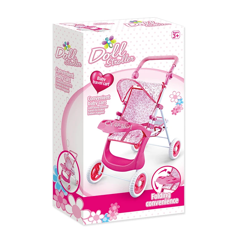 Factory Direct Sales Metal Baby Doll Stroller With Dining Table Doll Accessories Toys For Girls