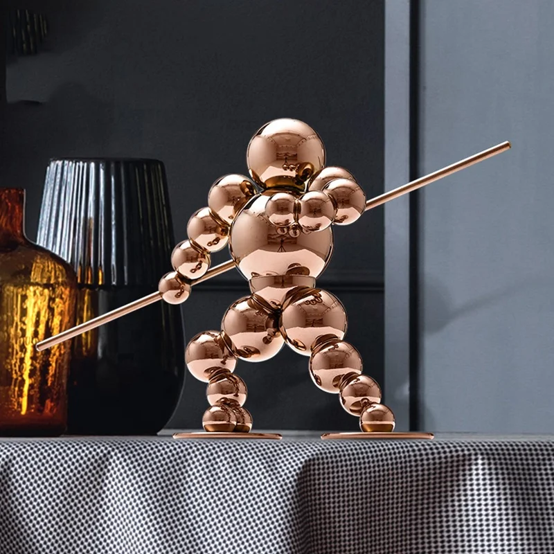 Spherical Human Artwork Sculpture Art Home Hotel Decoration Gift Box High End 304 Stainless Steel Metal Japan Folk Art Sports