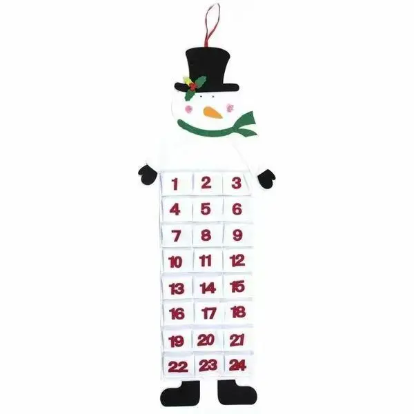Felt Christmas Calendar pocket Creative Santa Reindeer Family Christmas Decorations calendar storage bag