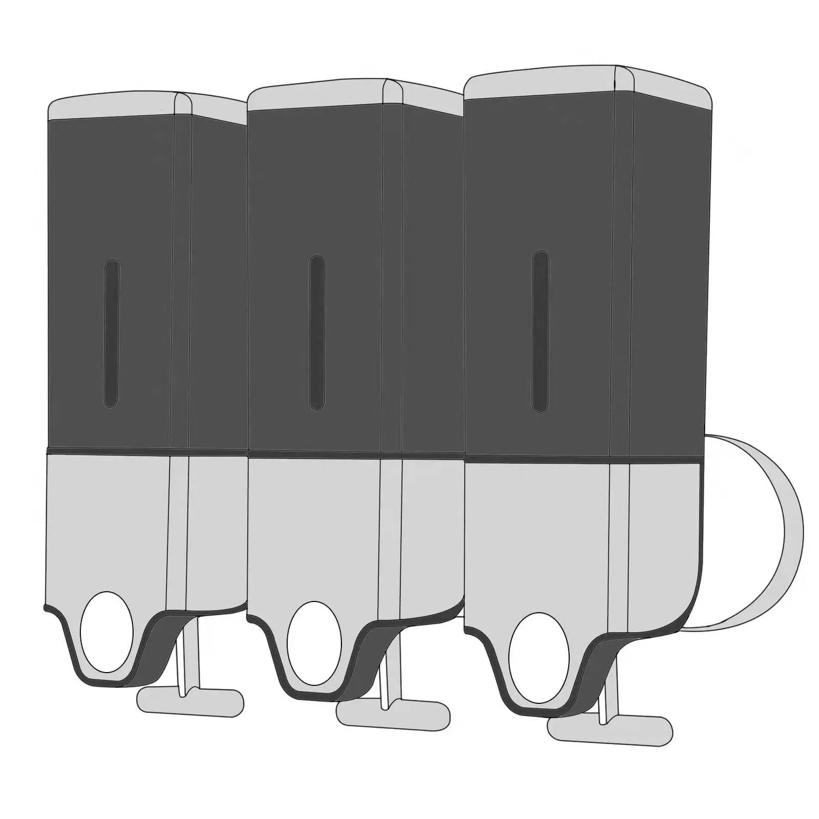 Hydroerelax 500ml per Cup Wall Mounted Manual Soap Dispenser for Home Bath Kitchen Hotels Restaurants Shower and Lotion Dispense