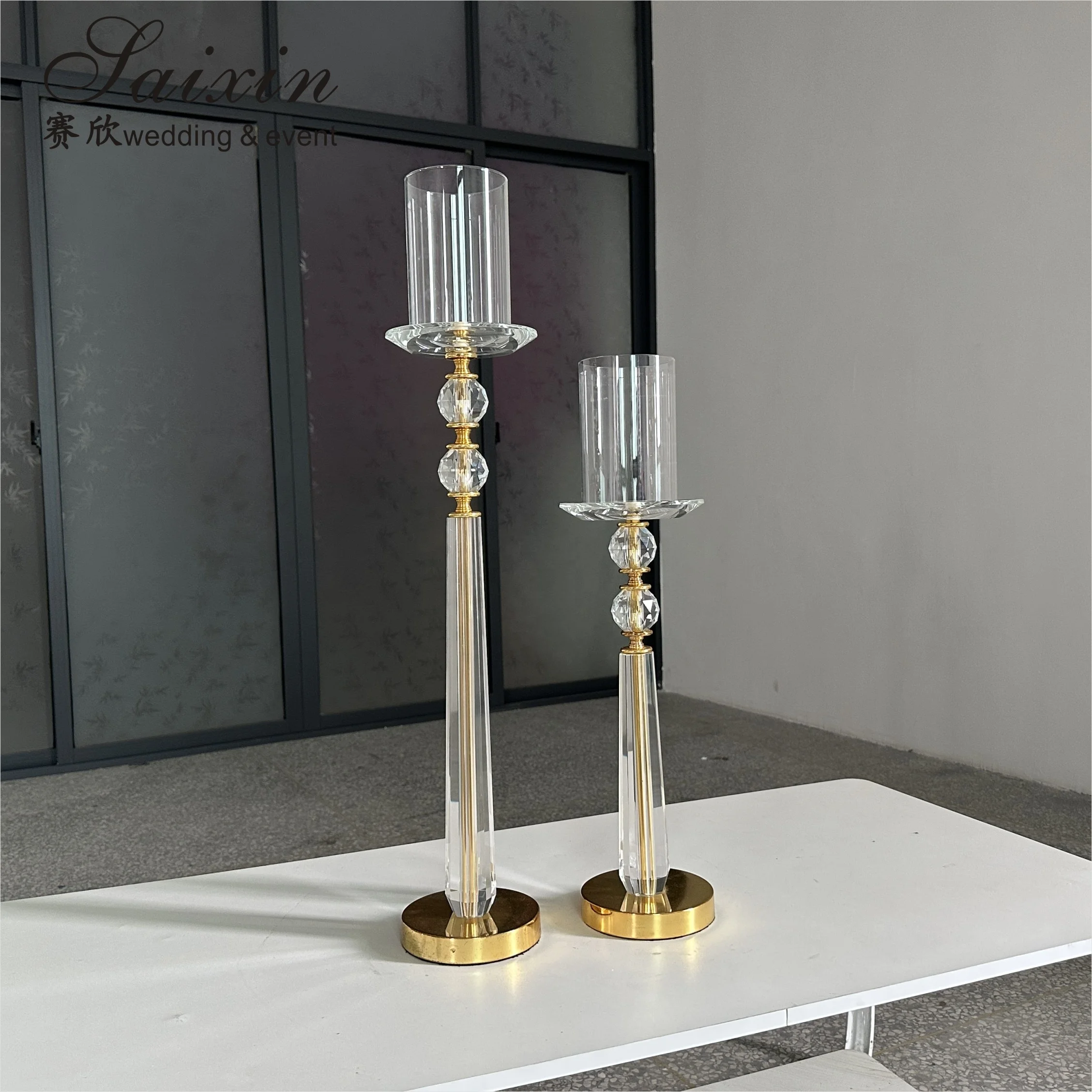 New Design Set Gold Candle Holder Stand Metal Wedding Decoration Supplies Centerpieces