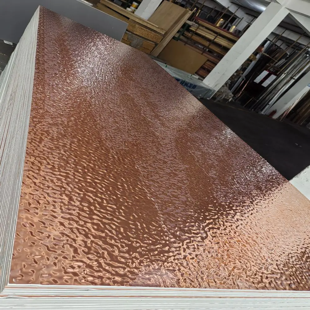 5mm 8mm Interior Water Ripple Decoration Board Bamboo Charcoal Fiber / Carbon Crystal Wood Veneer Wall Panel