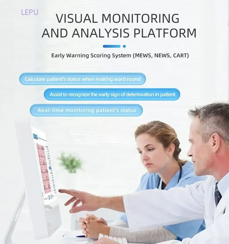 Lepu Portable Medical Multipara Touch Screen Remote Patient Monitoring Wall Mount Multi Parameter Patient Monitoring