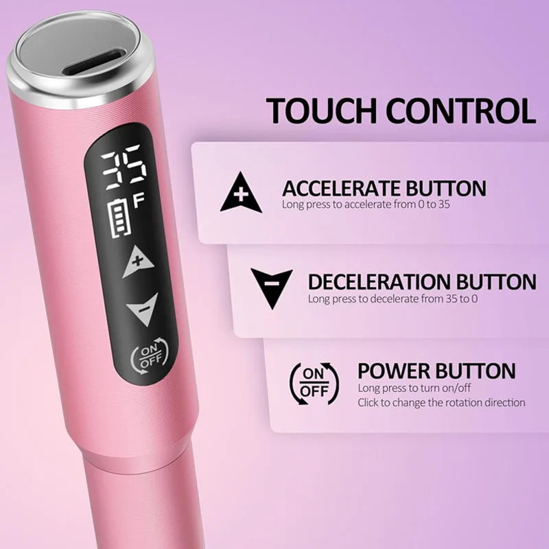 New touch screen rechargeable marathon durable electric nail drill professional nail drills pen machine with nail drill bits