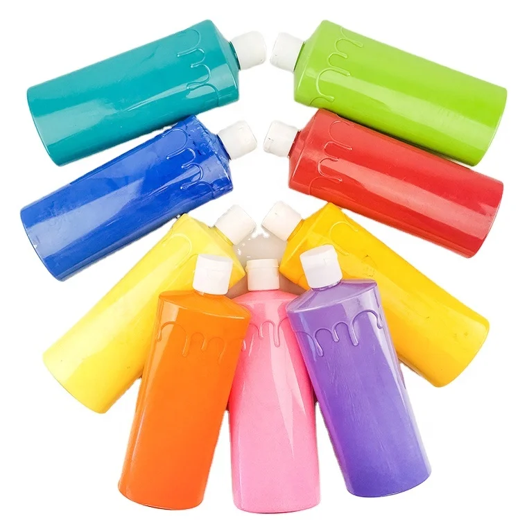 Wholesale fabric 36 colors Colorful Bulk waterproof Non-toxic Plastic Bottle acrylic paints 500ml acrylic artist paint