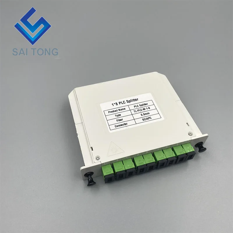 1x8 SC/APC Cassette Card Inserting SC UPC LGX Splitter Module Connectors Cassette Type 1:8 Ports Fiber Optical PLC Splitter