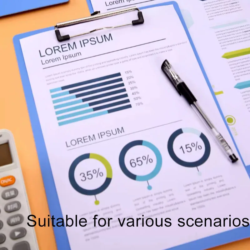 Wholesale Portable colorful  A4 A5 Plastic Metal Clipboard Folder Metal Clip Writing Pad Board Bills Menu Clipboard