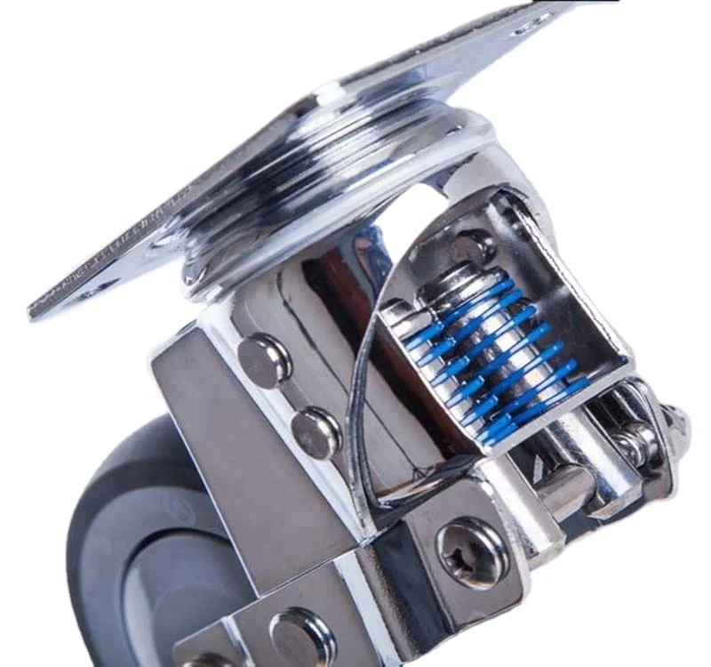 Spring Loaded shock absorbing 5Inch TPR Medical Caster Wheel